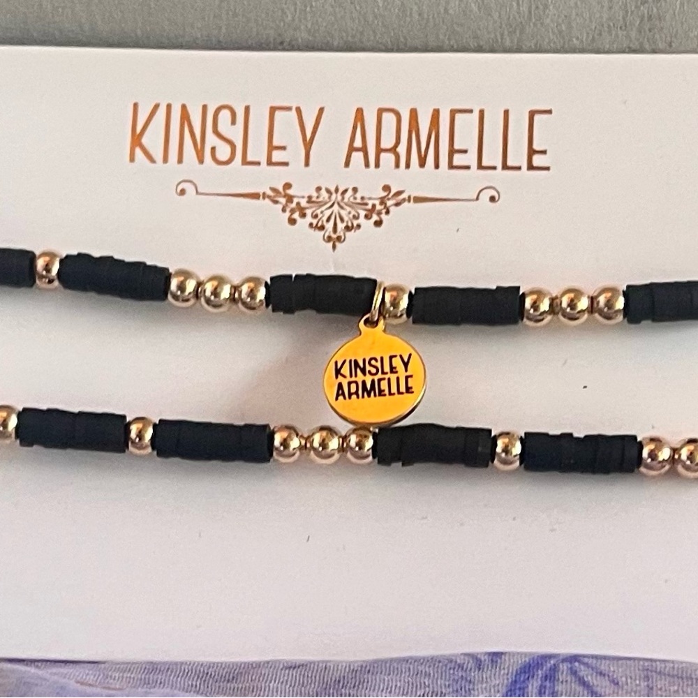 Kinsley Armelle 2-Piece Bracelet Set – Black + Gold